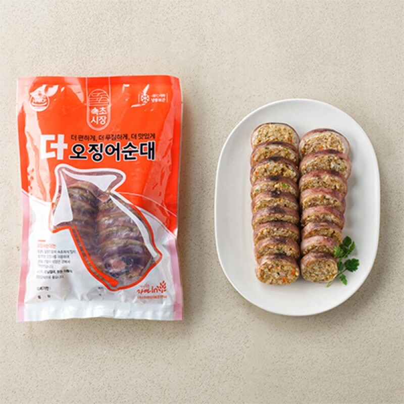 강원특산물,더 오징어순대  슬라이스 400g